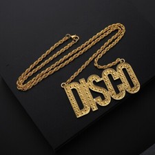 Gold DISCO Chain Necklace Punk