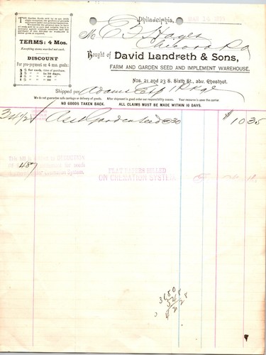 Landreth sons philadelphia - sons,
