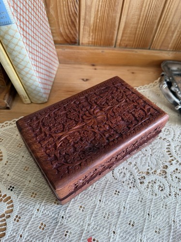 Vintage hand carved - vintage, box