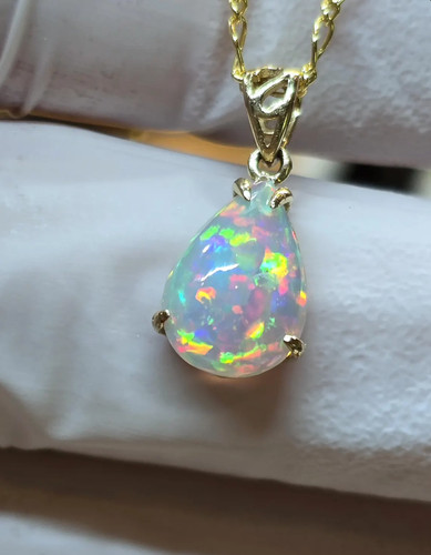 Natural fire opal - fire, pendant