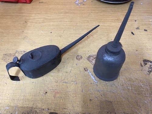 Used garage oil cans - used,