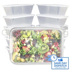 CLEAR PLASTIC MICROWAVE CONTAINERS TAKEAWAY TUBS WITH LIDS FOOD SAFE *ALL SIZES*