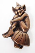 Solid Brass Door Knocker- Magic Imp Pixie Cornish goblin door knocker 13 cm new