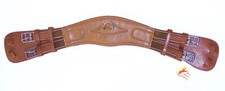 FSS Dressage Girth NAPPA LEATHER Humane Anatomical Banana Curve CC Contact TAN