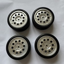 NEW TAMIYA TA03 lancia 037 rally silver plated wheels & tyres 4pcs