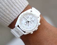 Moonswatch Swatch x Omega - Mission to Moon Phase (White) - Genuine Watch Seller