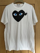 Men’s Comme Des Garçons White Play T Shirt size L