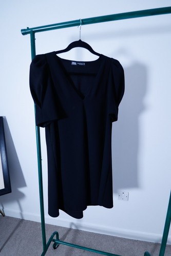 Zara black puff - sleeve, mini