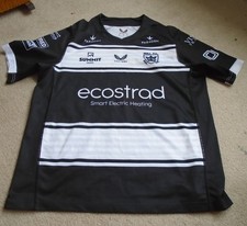 Hull FC Shirt 2024 Home Shirt Black White Rugby League Men's XL Free UK P+P