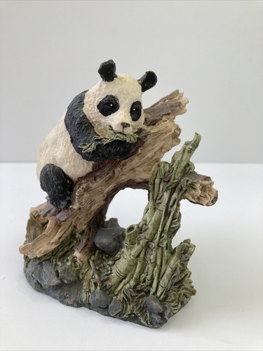 Panda bear eating - bear, resin