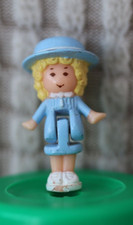 Bluebird Polly Pocket Baby Blue Dress Hat Blonde Hair From School - FIGURE -1995