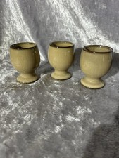 Denby Viceroy Egg Cups x 3 Brown Beige Vintage Retro Ceramic VGC
