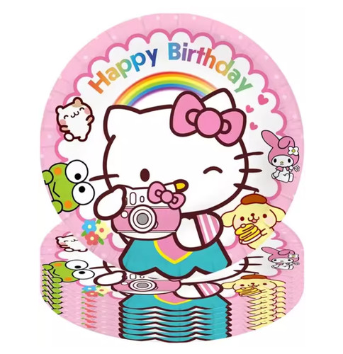 Hello kitty plate birthday - hello,