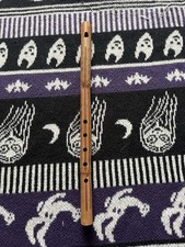 Vintage Bamboo Flute Wind Instrument Tiki Aztec Design