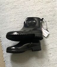 LADIES BLACK WELLINGTON BOOTS ANKLE LENGTH NEW