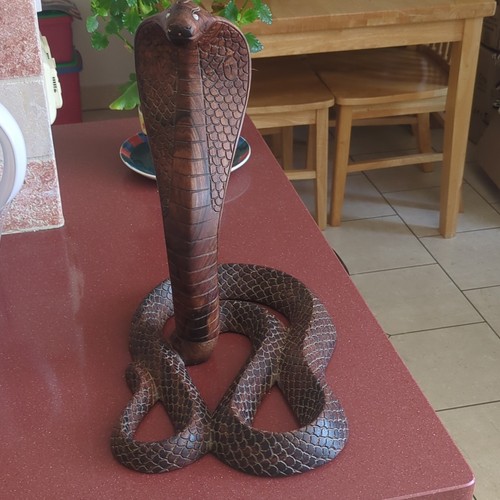 Carved wooden cobra - wooden,