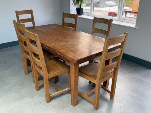 Dining table and chairs - table,