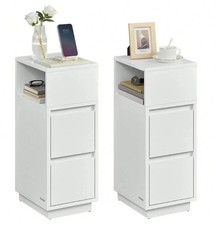 Slim Wood Bedside Table