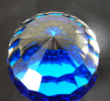 Swarovski Bermuda Blue 67mm Crystal  ATOMIC PAPERWEIGHT. Rare! (see pics & video