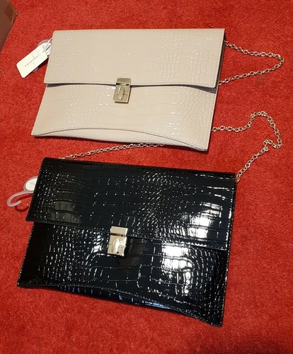Primark patent black envelope - black,