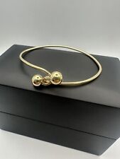 Solid 9ct Yellow Gold Twisted Ball/Torque Bangle, NEW