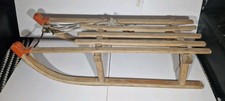 Vintage Gloco Davoser West Germany Wooden Sledge On Metal Runners