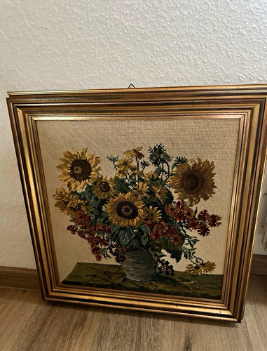 Framed tapestry embroidery - framed,
