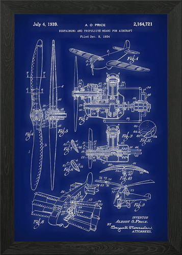 Aircraft patent framed - aircraft,