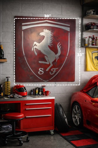 Ferrari vintage metal - vintage, sign