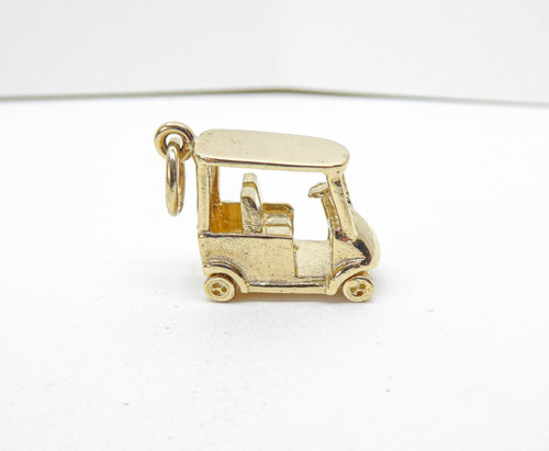 9ct gold charm golf buggy - gold,
