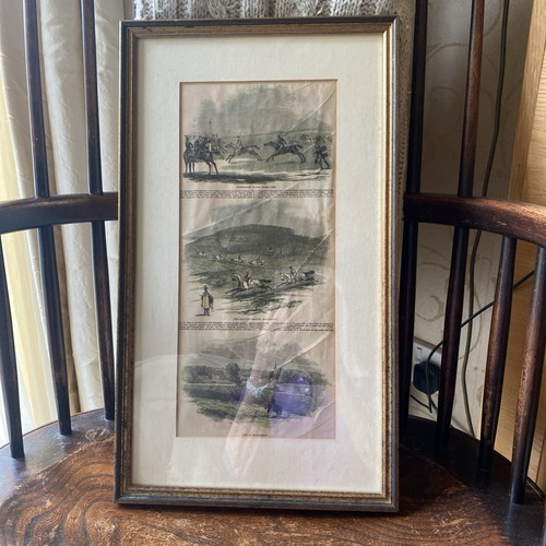 Old racing print framed - old,