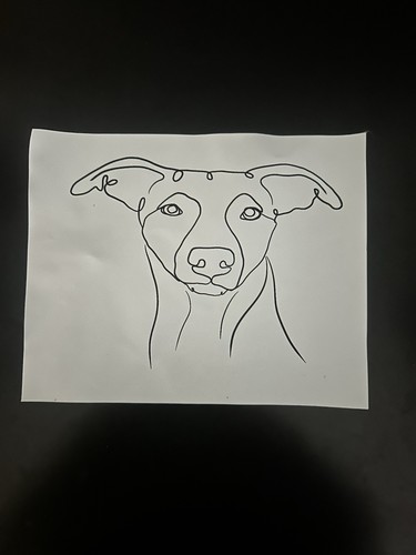 Whippet print canvas line - on,