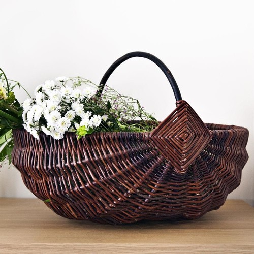 Handmade wicker trug basket - wicker,