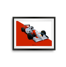 Ayrton Senna McLaren MP4/8 Angle Print - Scuderia GP 