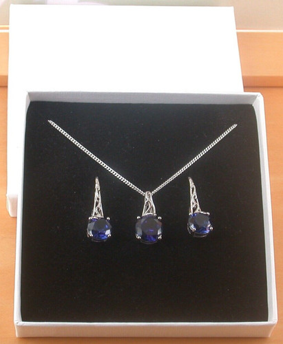 Sterling silver sapphire lab - sterling,