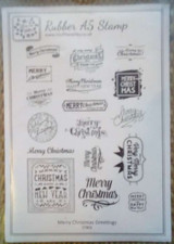 Lili of the Valley Rubber Stamp A5 MERRY CHRISTMAS GREETINGS ST803 LOTV
