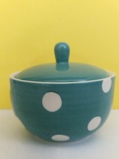 WHITTARD FLORENCE TURQUOISE lidded sugar bowl