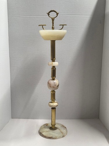 Vintage ashtray brass and onyx - vintage,