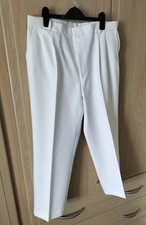 Henselite Mens White Trousers Lawn Bowling 36 Waist 29 Leg Good Condition