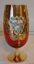 Vintage Red & Gold Gilded Murano Venetian Wine Glass: Venetian Wine Glass Spare