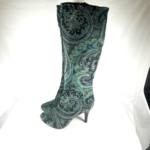 Teal paisley knee high - teal,