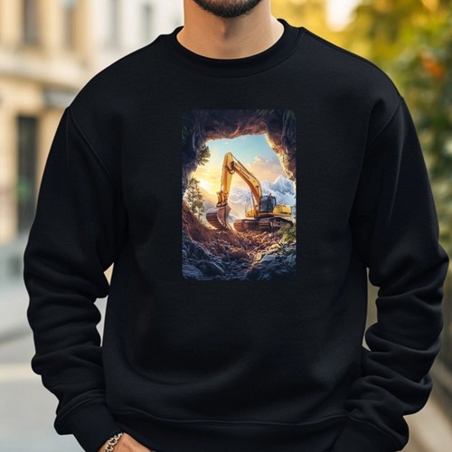 Excavator portrait sweatshirt - excavator,
