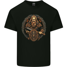 Viking Warrior With Sword and Shield Mens Cotton T-Shirt Tee Top
