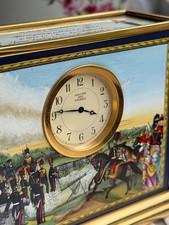 Halcyon Days - a superb clock with enamel from an engraving from james purred gu