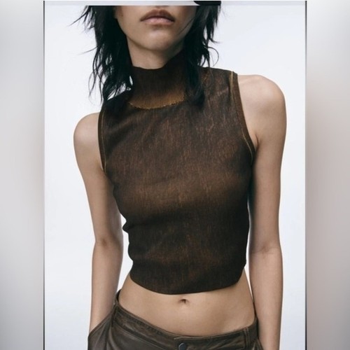 Zara chocolate brown - zara, high-neck