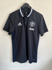 Manchester United Training Travel Polo Shirt Football Adidas Large Men’s Man Utd