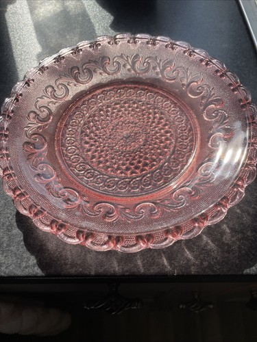 Pink decorative glass plate - glass,