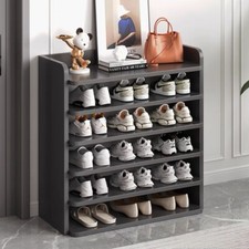 5-8 Tier Wooden Shoe Rack Cabinet Hallway Bedroom Shoes Organizer Storage Shelf