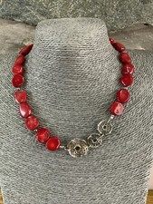 Red Coral Beaded Necklace with