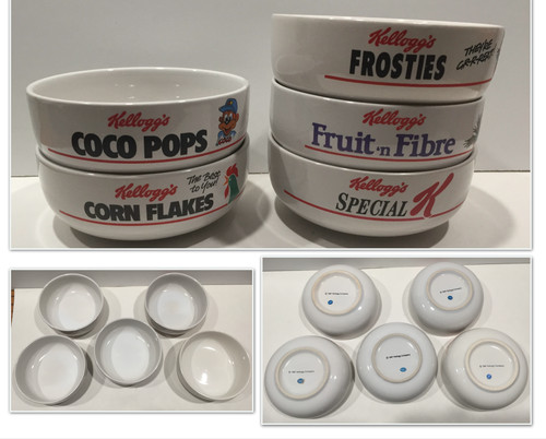 Vtg 1987 kelloggs cereal bowls - cereal,